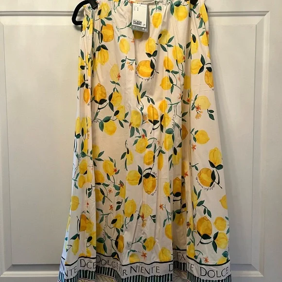H&M NWT Dolce Far Niente Lemon Maxi Skirt - Picture 3 of 6
